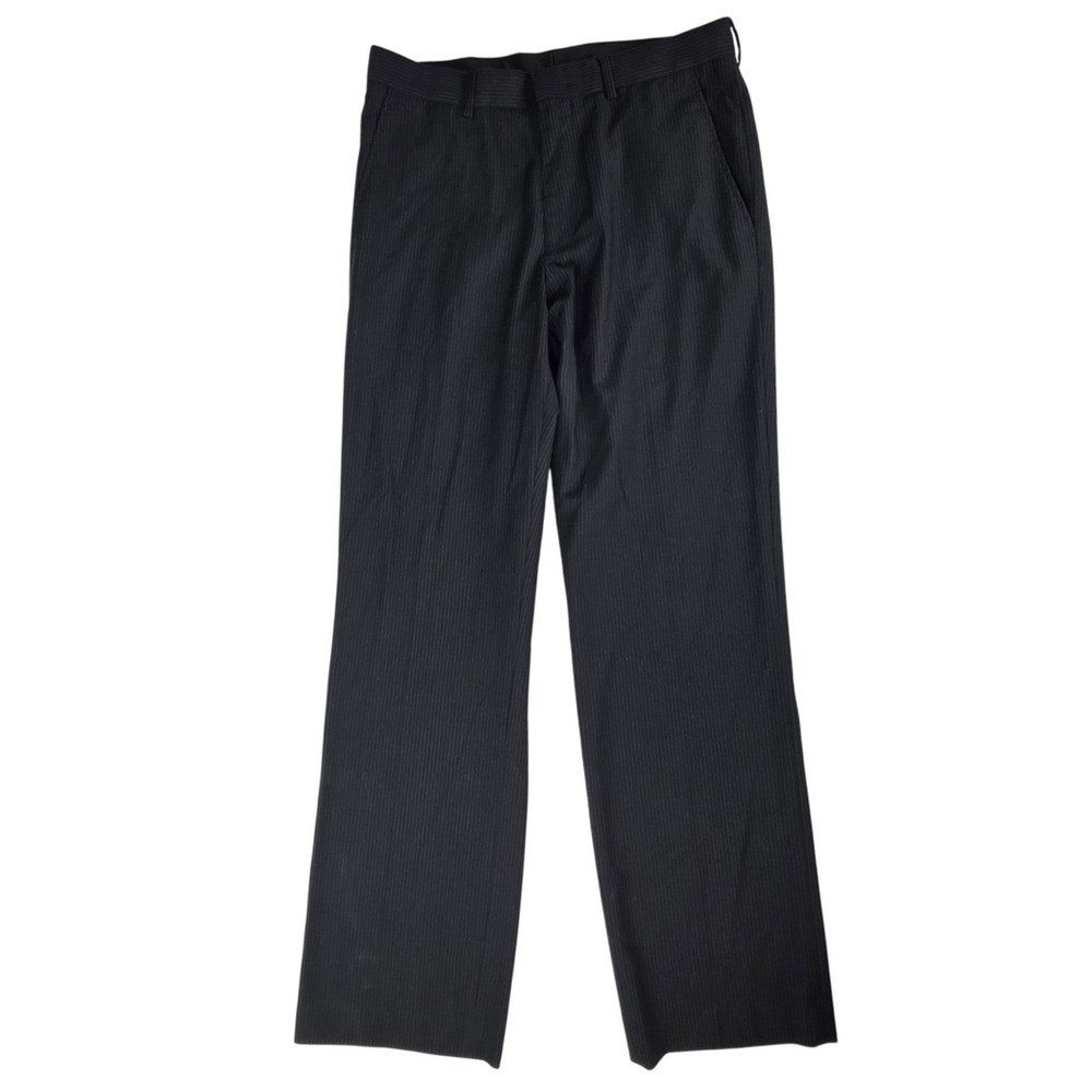Billy London Black Pinstripe Dress Pants Straight Leg 32W 32L BL41 Mens